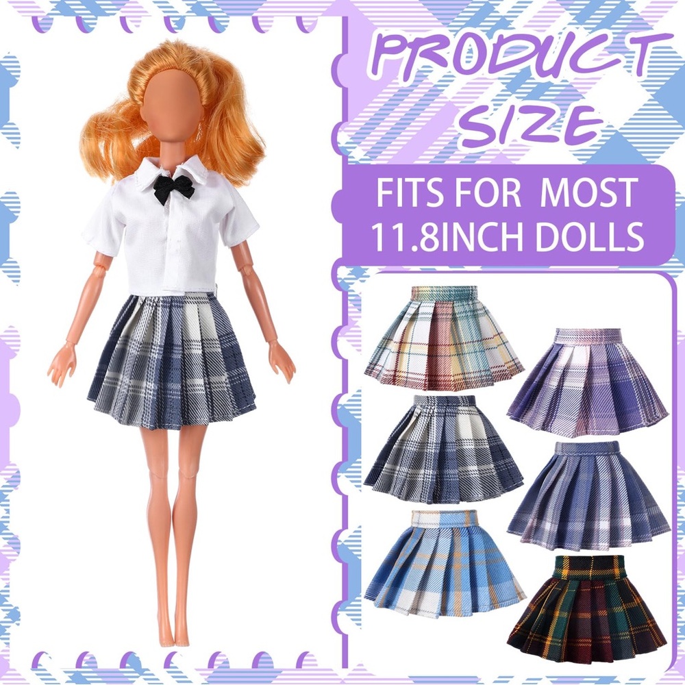 🆕 Bencalior Dolls Clothing 6 skirts, 6 tops